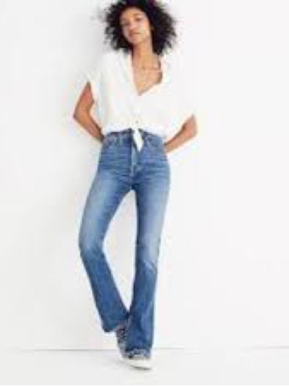 Madewell Medium Blue High-Rise Skinny Flare Jeans 29 petite